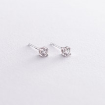 Gold stud earrings with diamonds sb0187fn Onyx