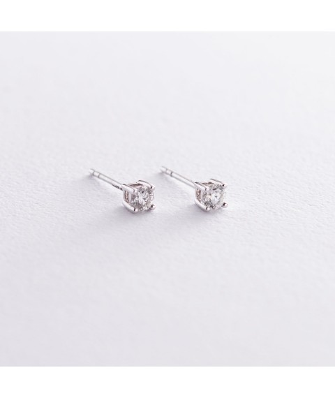 Gold stud earrings with diamonds sb0187fn Onyx