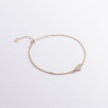 Bracelet "Heart" with diamonds (yellow gold) bb0049m Onix 21