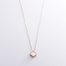 Necklace "Clover" in red gold (mother of pearl) coll01698 Onix 40