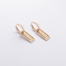Серьги в желтом золоте (фианиты) с09226 Онікс