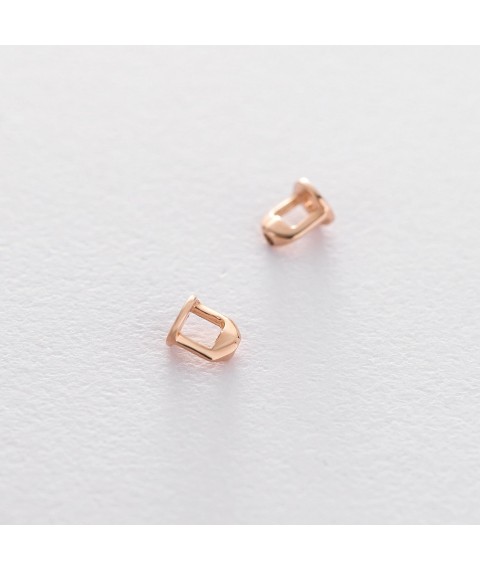 Stud earrings "Big drops" in red gold 1.7*1.2 cm s06315 Onyx