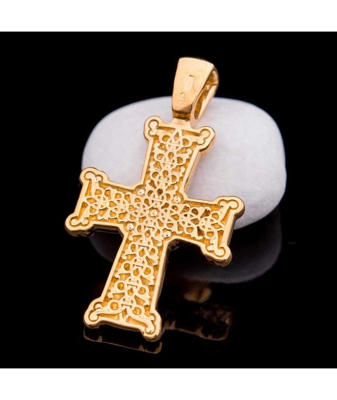 Серебряный крестик с позолотой «Голгофа» 131794 Онікс