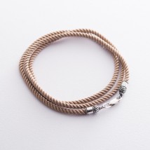 Silk beige lace with silver clasp (3mm) 18428 Onyx 55