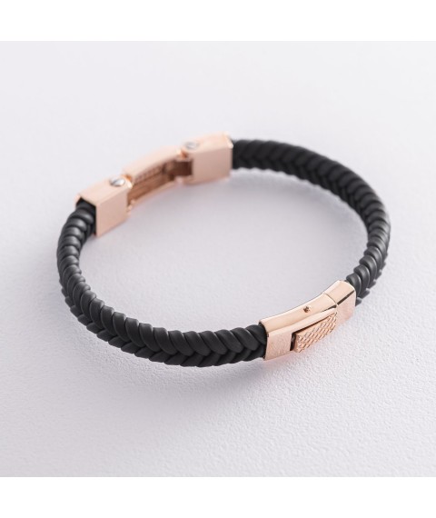 Rubber bracelet (cubic zirconia) b03994 Onix 21