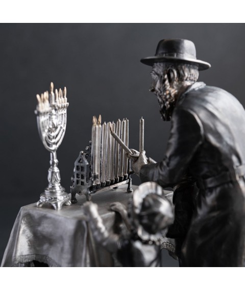 Срібна фігура "Єврейська субота" ручної роботи 23116 Онікс