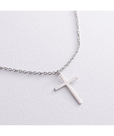 Silver necklace "Cross" 1104 Onyx 45