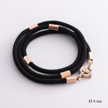 Silk cord with gold clasp Ш0005-4в/д4 Onix 65