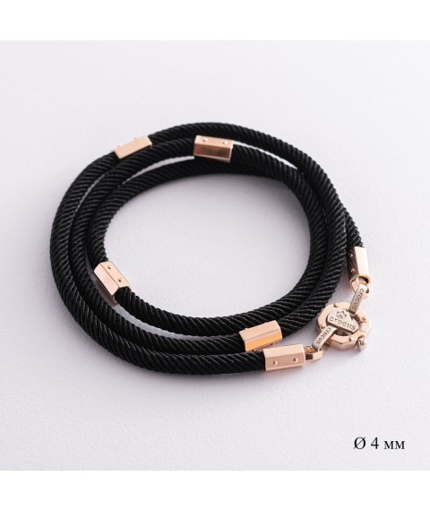 Silk cord with gold clasp Ш0005-4в/д4 Onix 55