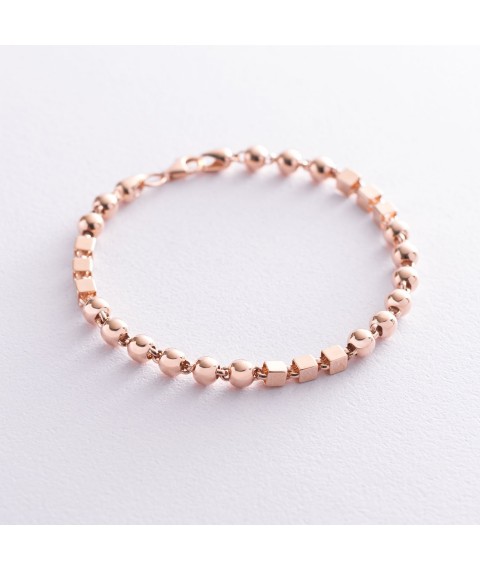 Gold bracelet "Cubes - balls" b04535 Onix 18