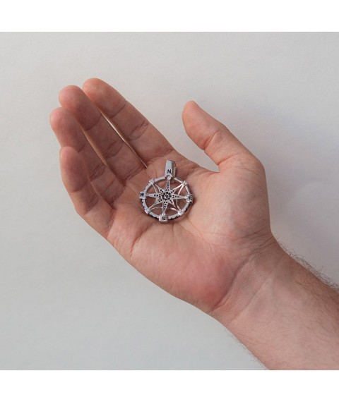 Silver pendant "Wind Rose" (cubic zirconia) p2501r Onyx