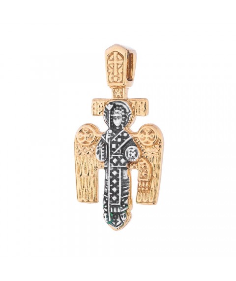 Silver cross "Crucifixion" gilding 132470 Onyx