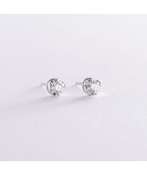 Gold earrings - studs with diamonds s169ar Onyx
