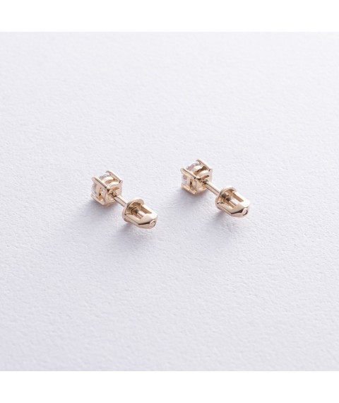 Earrings - studs in yellow gold (cubic zirconia) s08637 Onyx