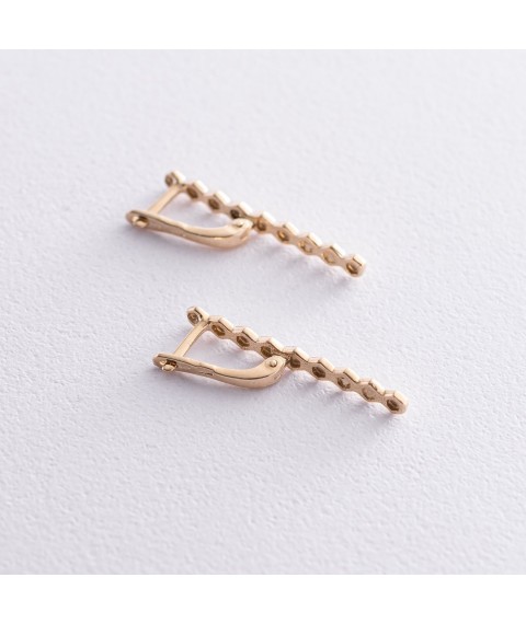 Gold earrings "Grani" s07274 Onyx