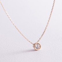 Necklace with one cubic zirconia (yellow gold) count02282 Onix 42