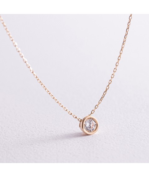 Necklace with one cubic zirconia (yellow gold) count02282 Onix 42