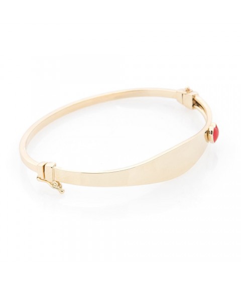 Gold children's bracelet "Heart" (enamel) b03358 Onix