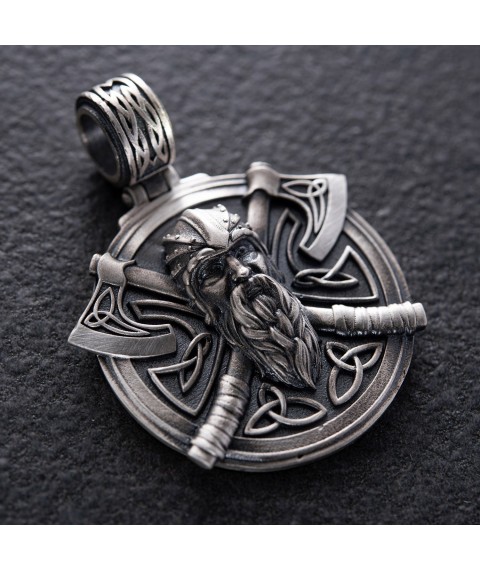 Silver pendant "Viking with axes" 266 Onyx