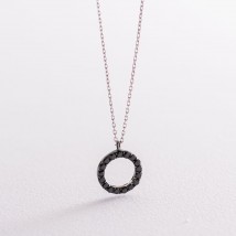 Gold necklace "Cycle" (black diamonds) flask0063di Onix 42
