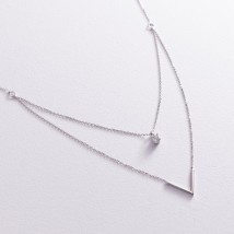 Gold necklace "Special" with cubic zirconia col02051 Onix 42