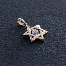 Gold pendant "Star of David" (cubic zirconia) p03886 Onyx
