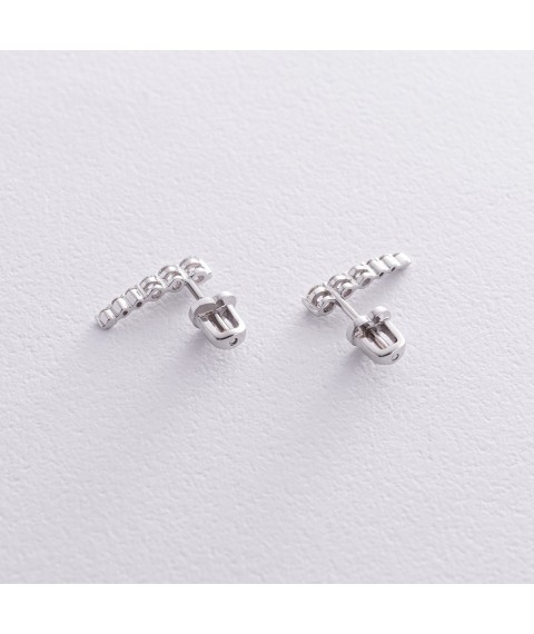 Gold earrings - studs with diamonds sb0482m Onyx