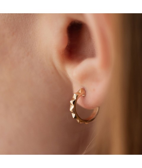 Earrings - studs "Mona" in yellow gold s08379 Onyx