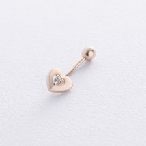 Gold piercing in the navel "Heart" (cubic zirconia) pir00262 Onyx