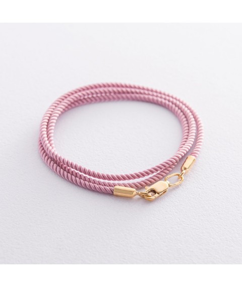 Silk cord with silver clasp (gilding) 18693 Onyx 55