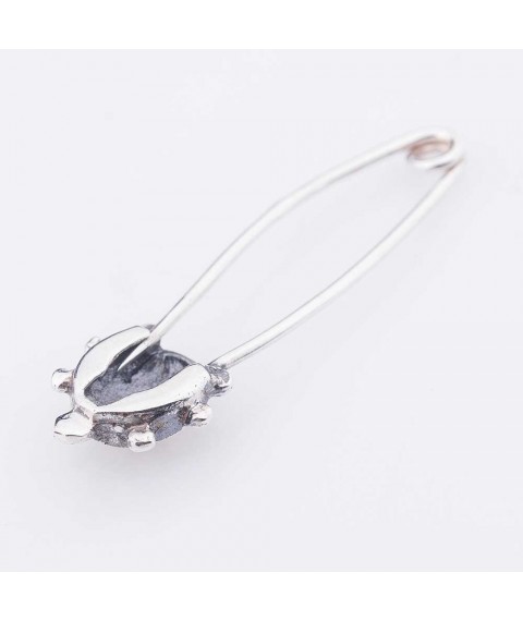Silver pin "Turtle" 21012 Onyx