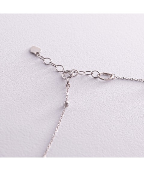 Silver necklace "Balls" 908-01224 Onix 38