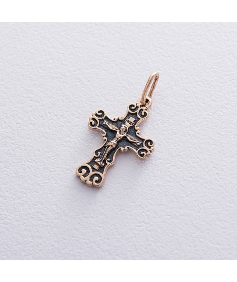 Orthodox cross "Crucifixion" with the prayer "Save and Preserve" (blackening) p01828 Onyx