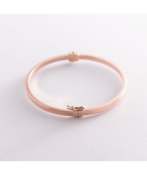 Hard bracelet "Love" in red gold (0.4 cm) b03718 Onyx