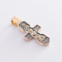 Golden cross "Crucifixion. Seraphim of Sarov" p03163 Onyx