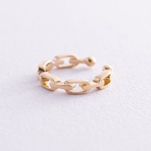 Earring - cuff "Chain" in yellow gold s08208 Onyx