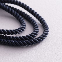 Шелковый синий шнурок с серебряной застежкой (3мм) 18479 Онікс  45