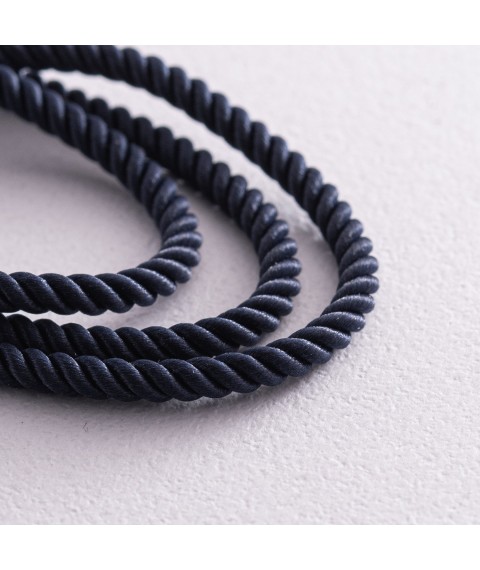 Silk blue cord with silver clasp (3mm) 18479 Onyx 55