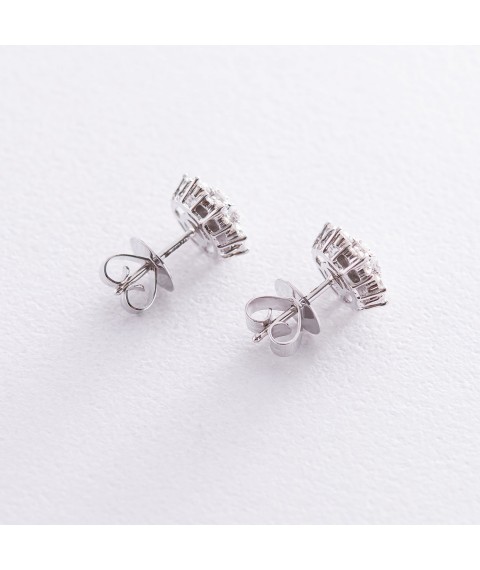 Gold stud earrings with diamonds sb0342di Onyx