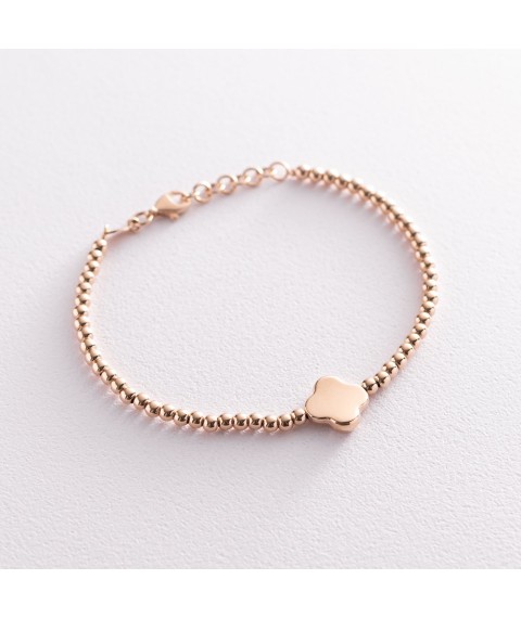 Gold women's bracelet "Clover" b02735 Onix 19
