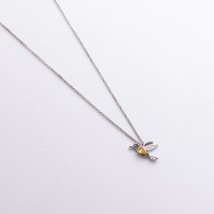 Серебряное колье "Колибри" с фианитами 5301 Онікс  40