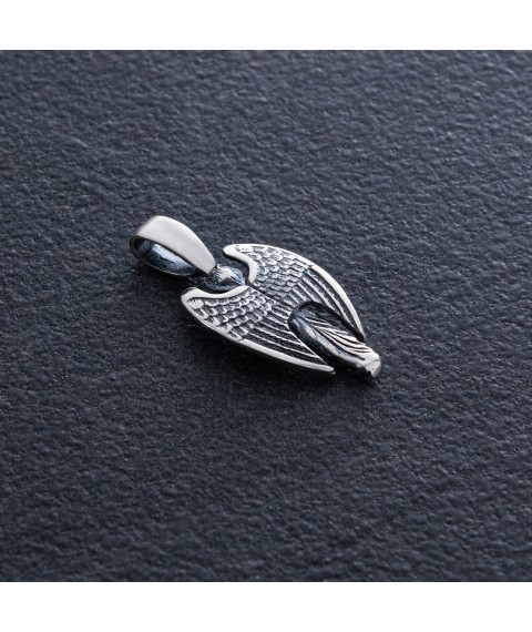 Silver pendant "Guardian Angel" 13530 Onyx