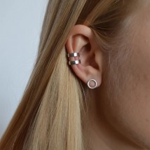 Silver earring - cuff 122889 Onyx