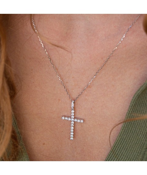 Cross in white gold with diamonds pb0292cha Onyx