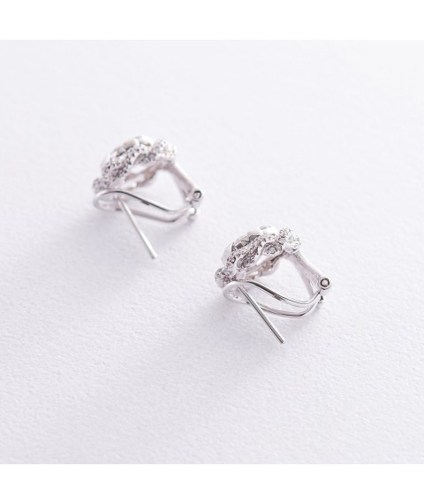 Золоті сережки "Квіточки" з діамантами с593b Онікс