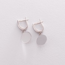 Earrings "Coins" in white gold s06395 Onyx