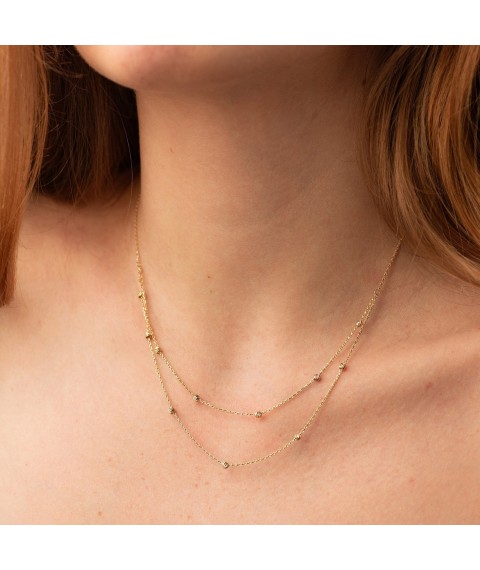 Double necklace "Balls" in yellow gold count02453 Onix 38