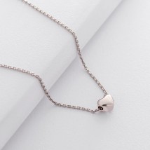 Silver necklace with heart 18704 Onix 40