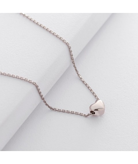 Silver necklace with heart 18704 Onix 40