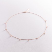 Red gold necklace with cubic zirconia col01789 Onyx 45